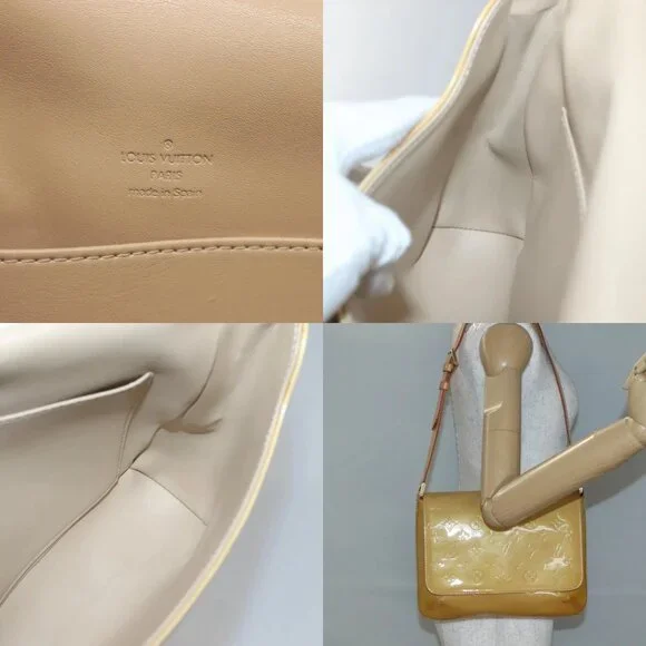 LOUIS VUITTON Monogram Vernis Thompson Street Bag Beige M91301 LV Auth ep10819
